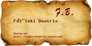 Füleki Beatrix névjegykártya